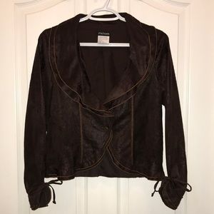🧵 Brown Ruffle Blazer